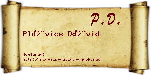 Plávics Dávid névjegykártya